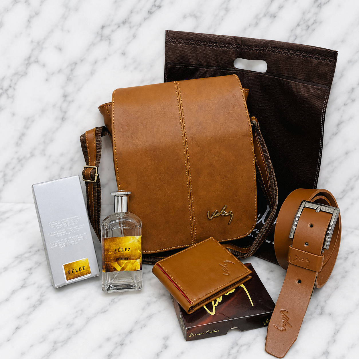 COMBO DE BOLSO  Y ACCESORIOS PARA HOMBRE  INCLUYE PERFUME!