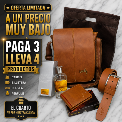 COMBO DE BOLSO  Y ACCESORIOS PARA HOMBRE  INCLUYE PERFUME!